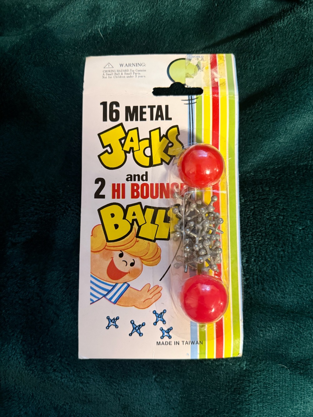 Vintage Jacks Game with Red Hi Bounce Balls